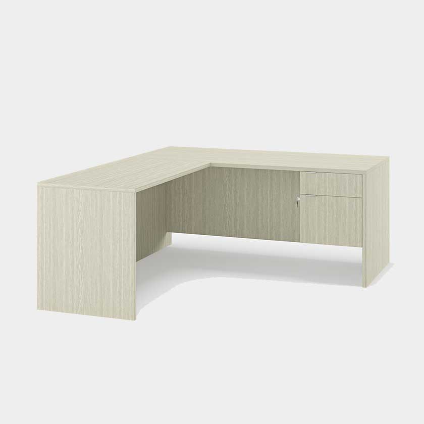 L-Shape Desk with Single 3/4 Pedestal B/F (60x60x29) Right