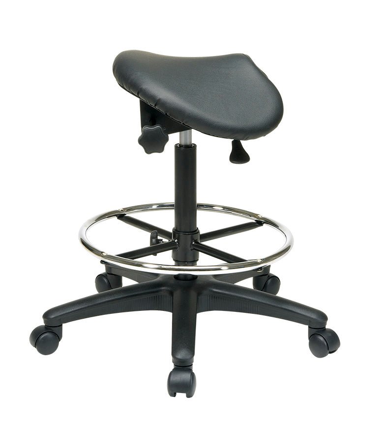 WorkSmart Backless Stool with Saddle Seat - ST205 - Functional Office Furniture - ST205