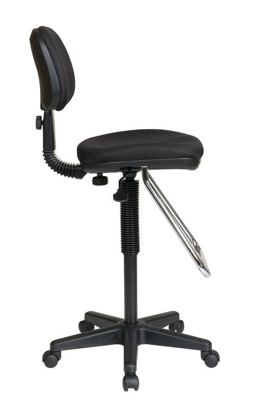 WorkSmart Economical Chair with Chrome Teardrop Footrest - DC430-231 - Functional Office Furniture - DC430-231