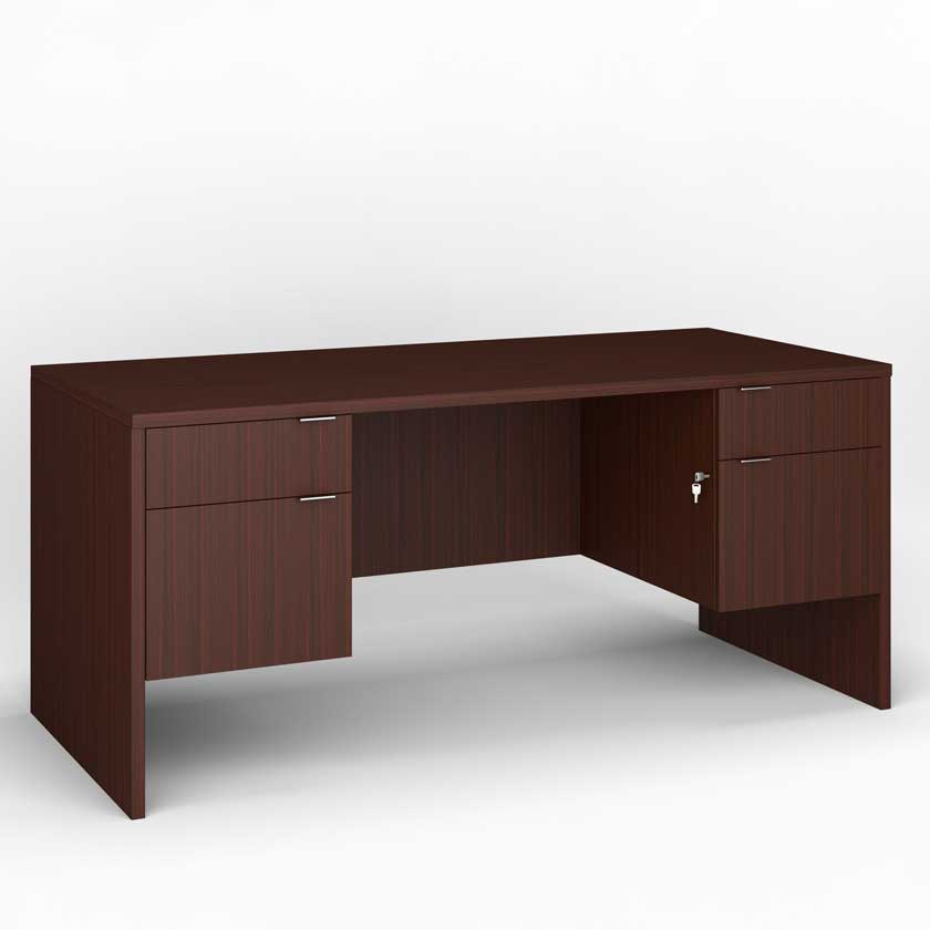 Desk with Box and File 3/4 Pedestals (60x30) - Office Desks - LM6030DP
