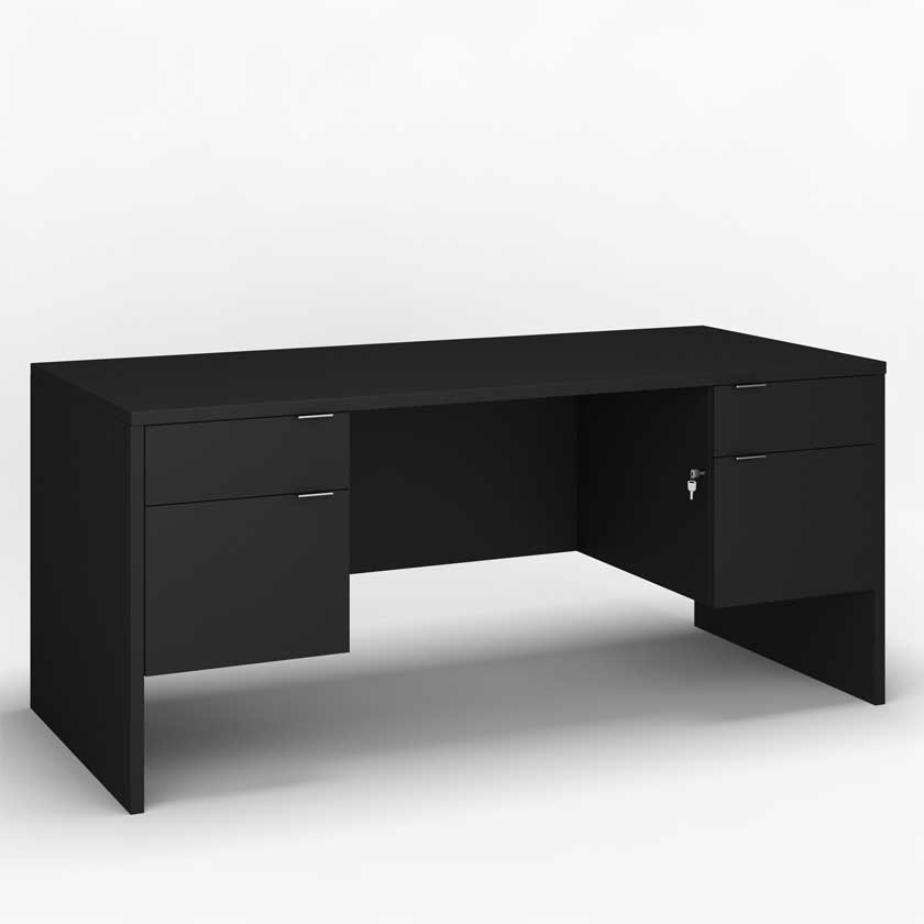 Desk with Box and File 3/4 Pedestals (60x30) - Office Desks - LM6030DP