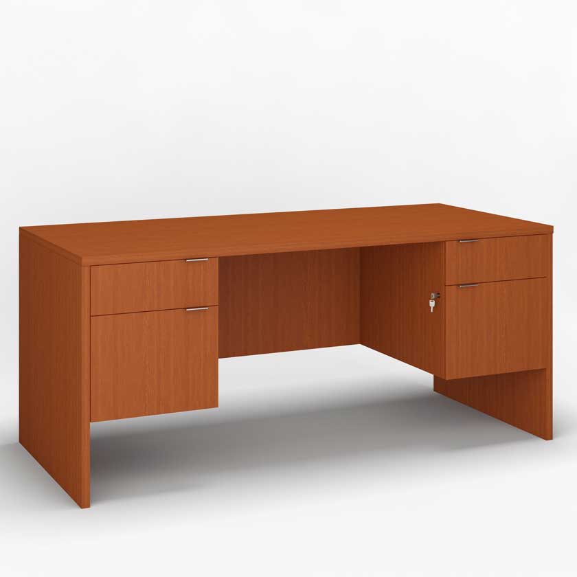 Desk with Box and File 3/4 Pedestals (60x30) - Office Desks - LM6030DP