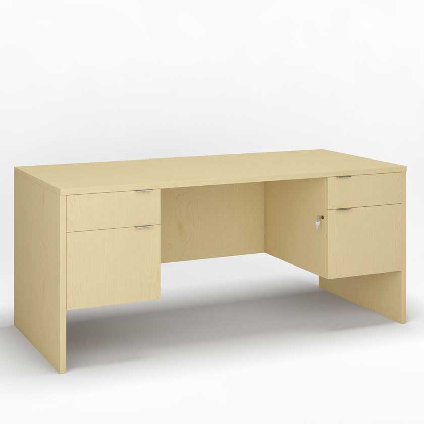 Desk with Box and File 3/4 Pedestals (60x30) - Office Desks - LM6030DP