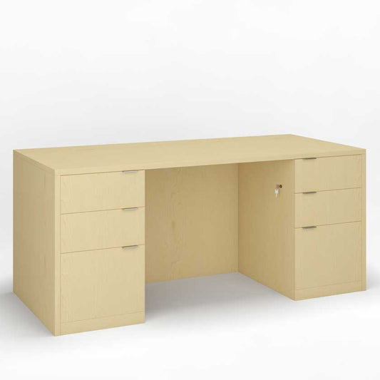 Executive Desk with Full Pedestals (66x30) - Office Desks - PLM6630DP