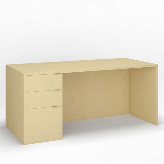 Executive Desk with Left B/B/F Pedestal (66x30) - Office Desks - PLM6630-SL