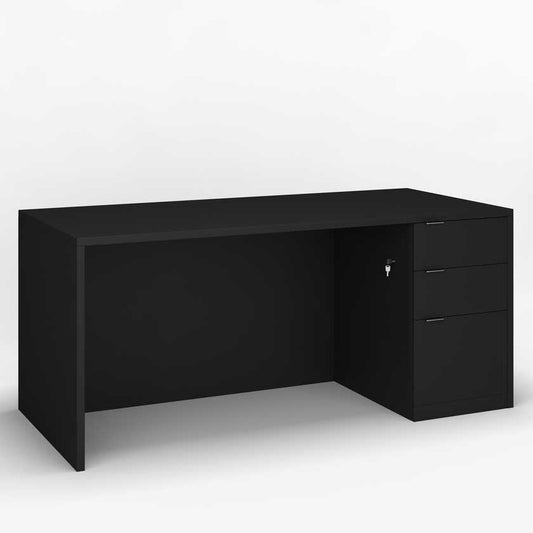 Executive Desk with Right B/B/F Pedestal (66x30) - Office Desks - PLM6630-SR