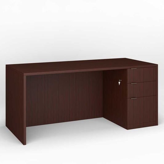 Executive Desk with Right B/B/F Pedestal (72x36) - Office Desks - PLM7236-SR