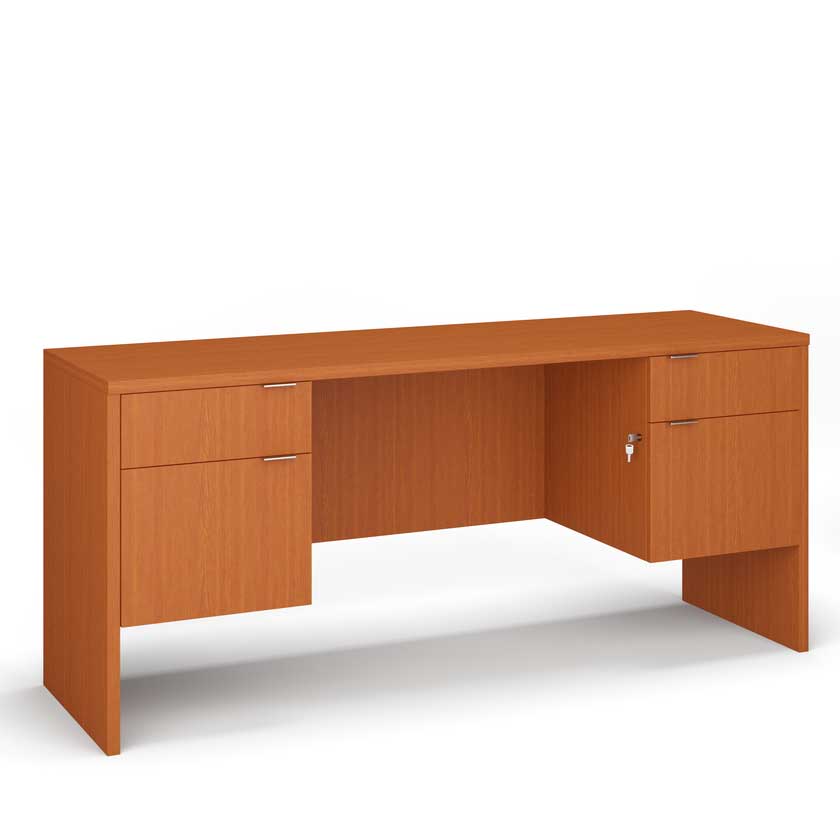 Kneespace Credenza with Box and File 3/4 Pedestals (72x24) - Office Desks - LM7224DP