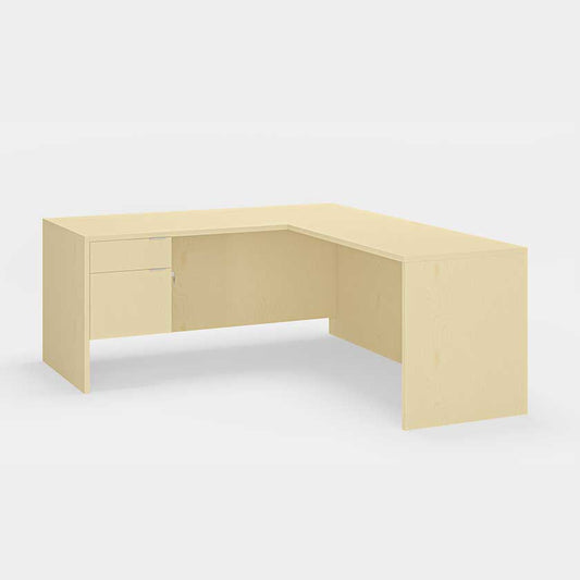L-Shape Desk, with Single 3/4 Pedestal B/F (66x66x29) Left - Office Desks - LM6630-LM3620-LR
