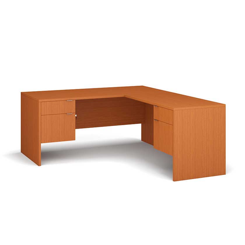 L-Shaped Desk with 3/4 F/B and F/B (72x72x29) - Office Desks - 7272LSBF