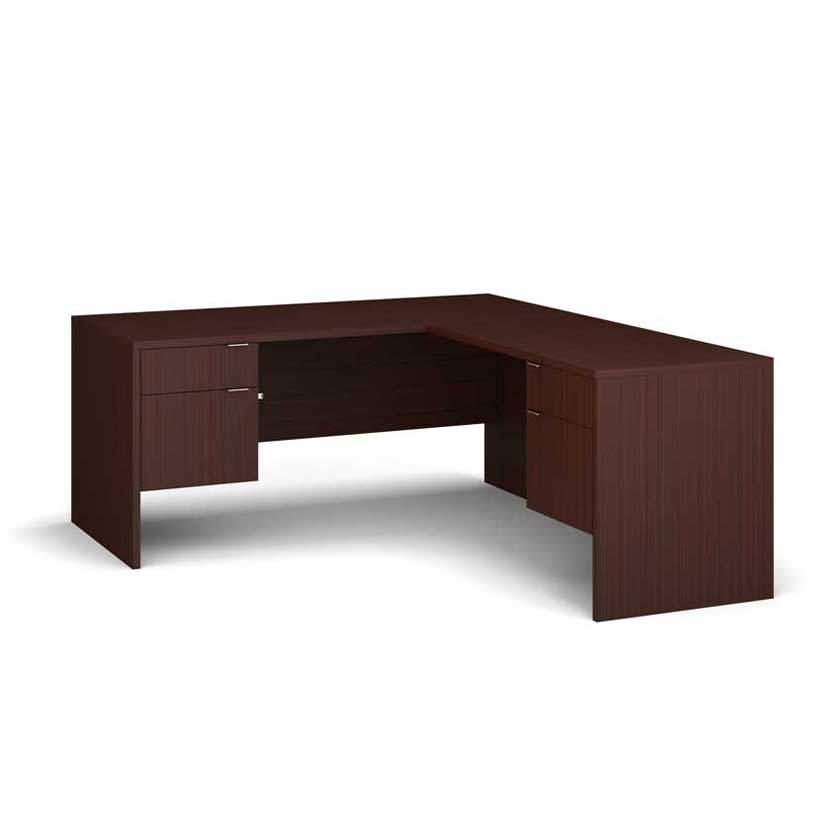L-Shaped Desk with 3/4 F/B and F/B (72x72x29) - Office Desks - 7272LSBF