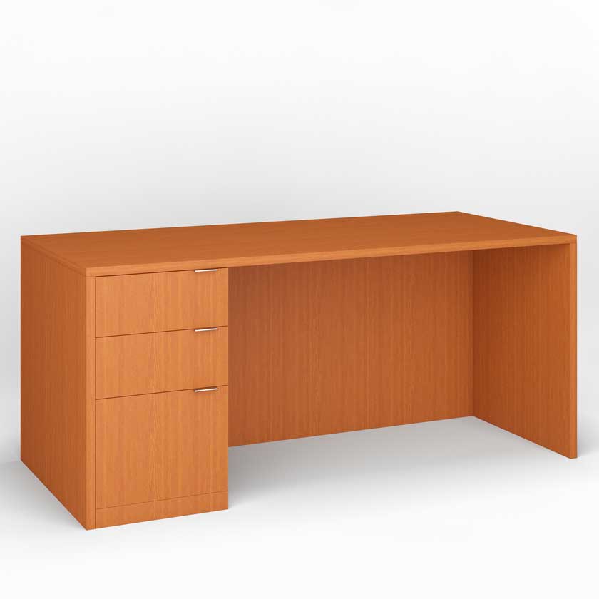 Sales Desk with Left B/B/F Pedestal (48x24) - Office Desks - PLM4824-SL