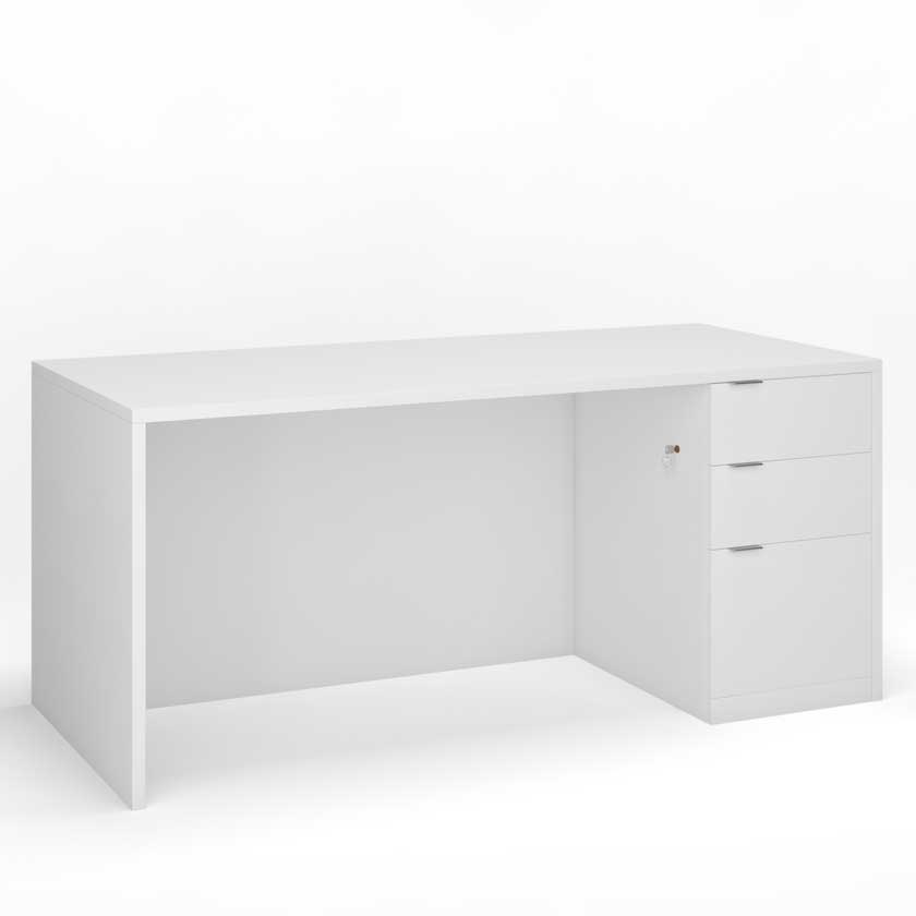 Sales Desk with Right B/B/F Pedestal (48x24) - Office Desks - PLM4824-SR