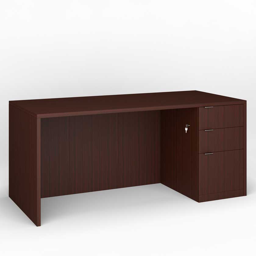 Sales Desk with Right B/B/F Pedestal (48x24) - Office Desks - PLM4824-SR