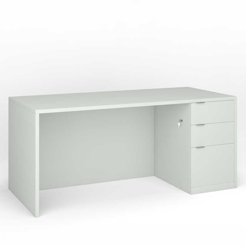 Sales Desk with Right B/B/F Pedestal (48x30) - Office Desks - PLM4830-SR