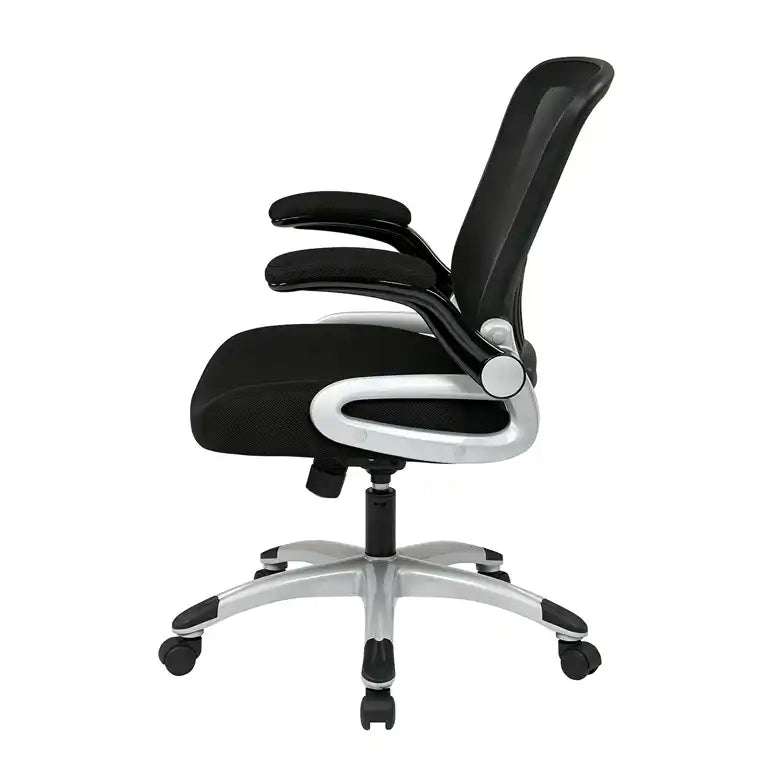 WorkSmart Screen Back and Bonded Leather Seat Managers Chair EM35206-EC3 - Office Desks - EM35206-EC3