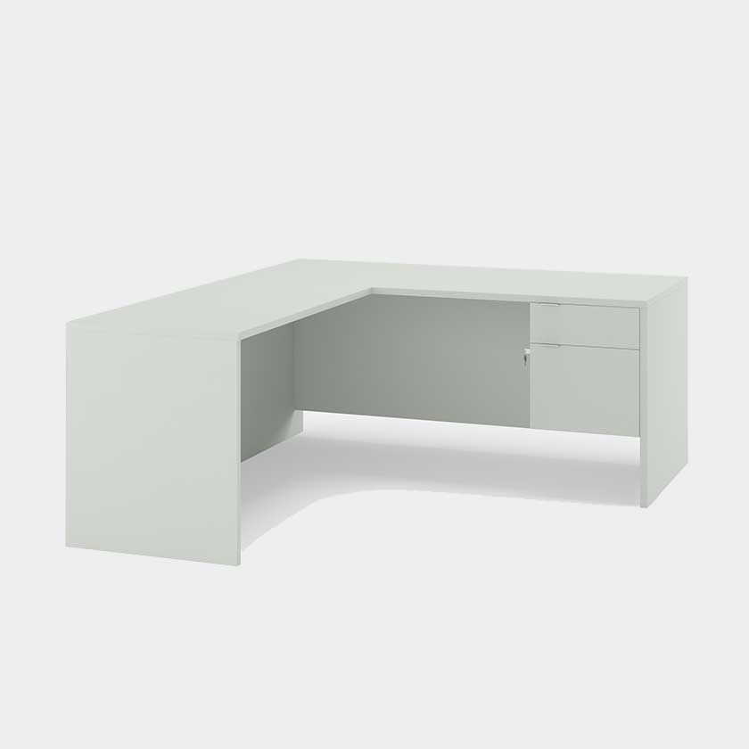 L-Shape Desk with Single 3/4 Pedestal B/F (60x60x29) Right