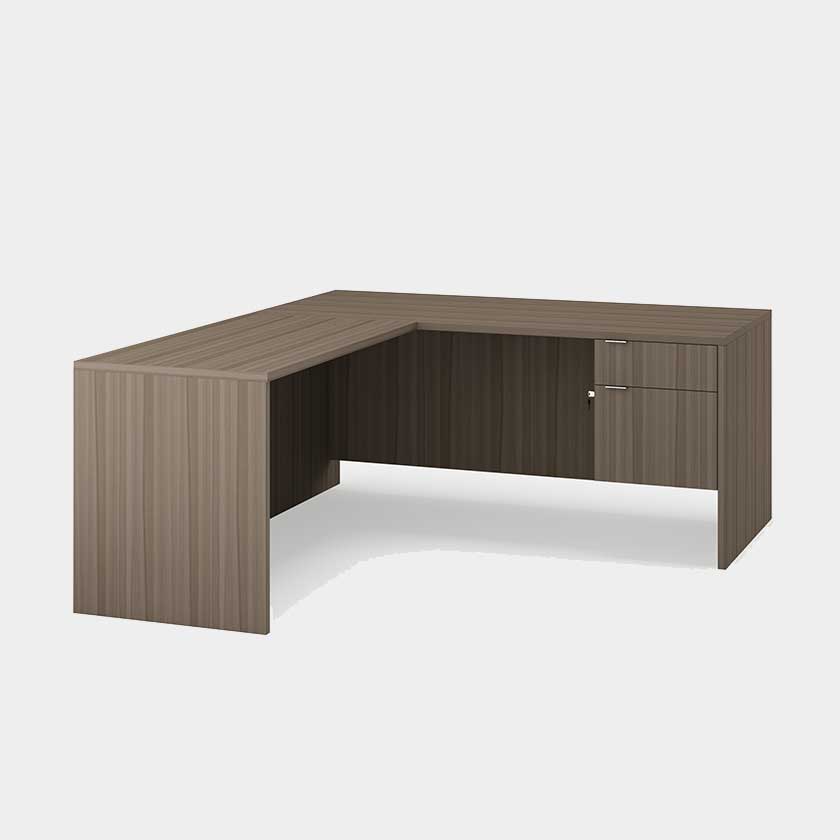 L-Shape Desk with Single 3/4 Pedestal B/F (60x60x29) Right