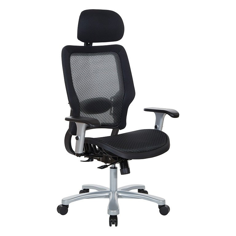 Space Big & Tall Air Grid® Manager's Chair with Headrest - 63-11A653RHM - Functional Office Furniture - 63-11A653RHM