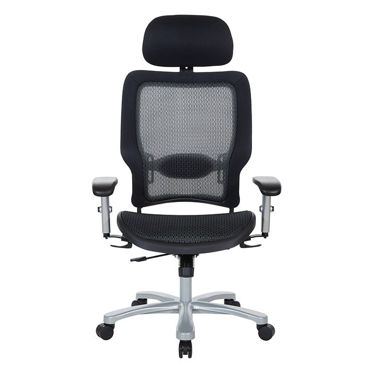 Space Big & Tall Air Grid® Manager's Chair with Headrest - 63-11A653RHM - Functional Office Furniture - 63-11A653RHM