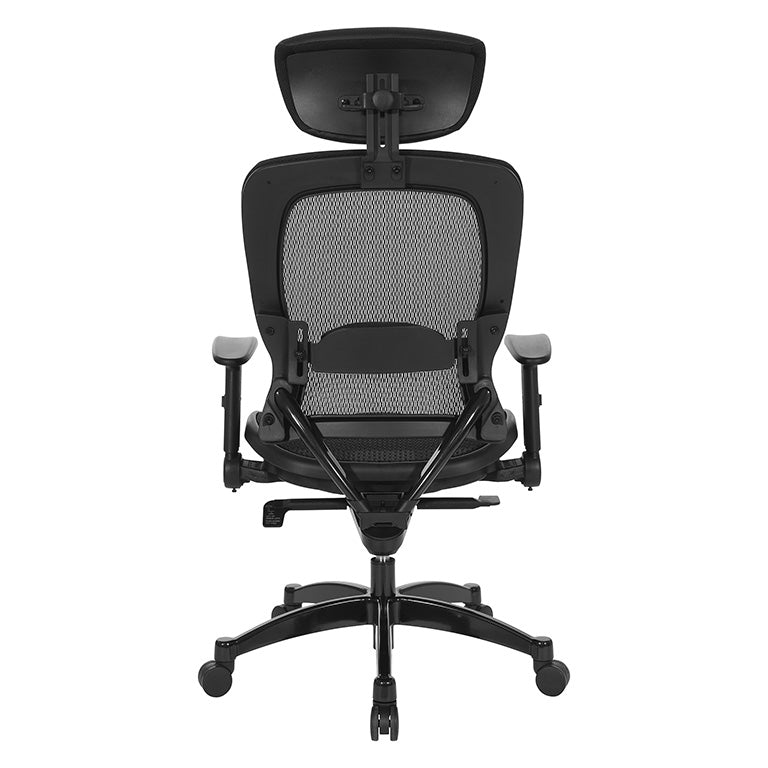 Space Excecutive Black Breathable Mesh Chair with Flip Arms - 27876R - Functional Office Furniture - 27876R