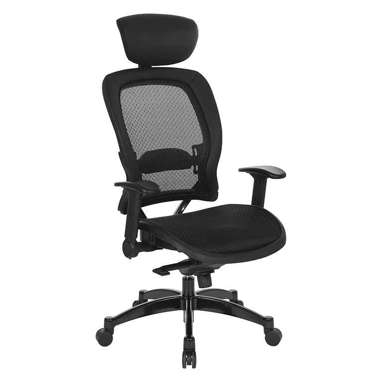 Space Excecutive Black Breathable Mesh Chair with Flip Arms - 27876R - Functional Office Furniture - 27876R