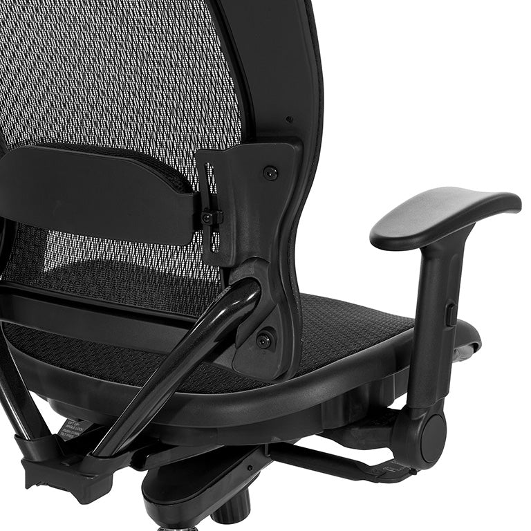 Space Manager's Black Breathable Mesh Chair with Flip Arms - 2787R - Functional Office Furniture - 2787R