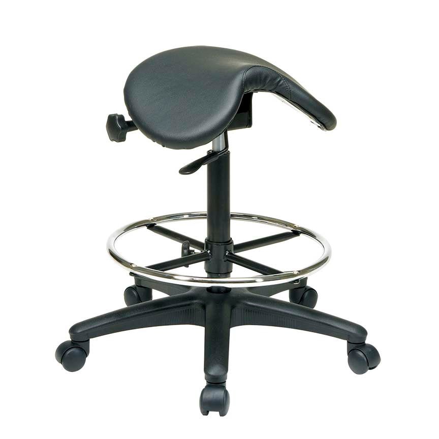 WorkSmart Backless Stool with Saddle Seat - ST205 - Functional Office Furniture - ST205