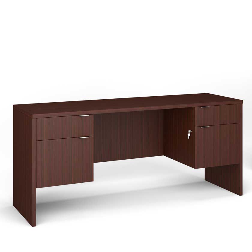 Desk with Box and File 3/4 Pedestals (72x30) - Office Desks - LM7230DP