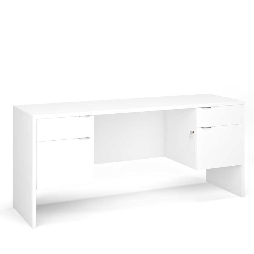 Desk with Box and File 3/4 Pedestals (72x30) - Office Desks - LM7230DP