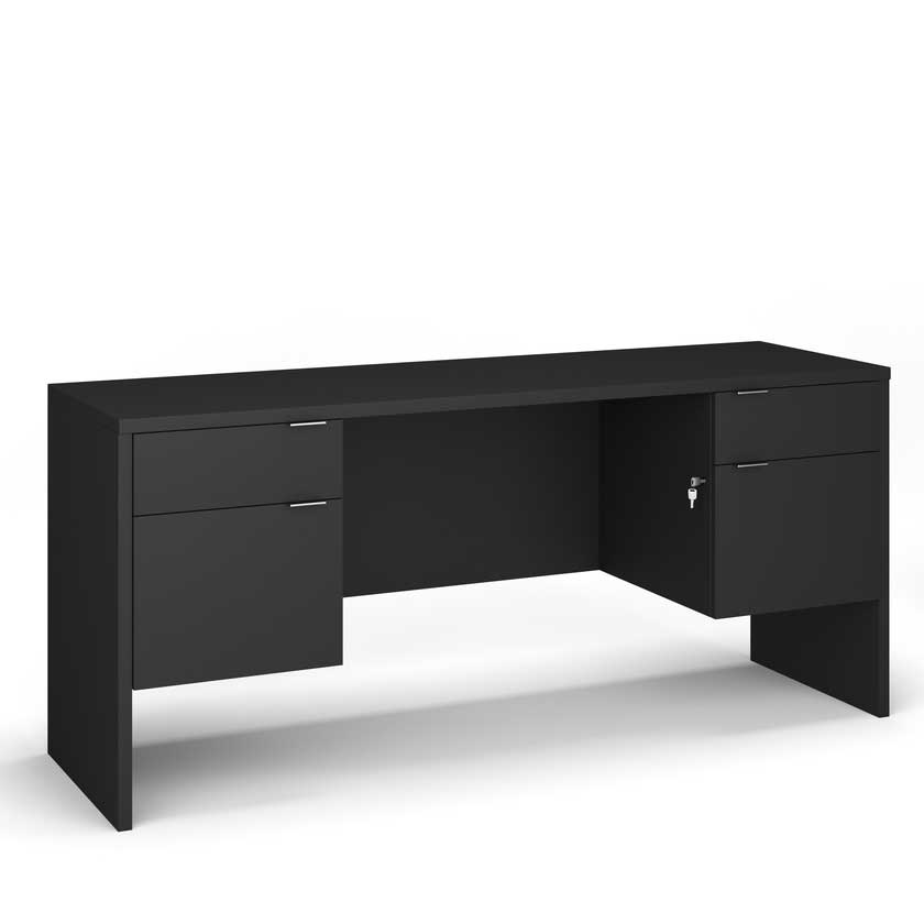 Desk with Box and File 3/4 Pedestals (72x30) - Office Desks - LM7230DP