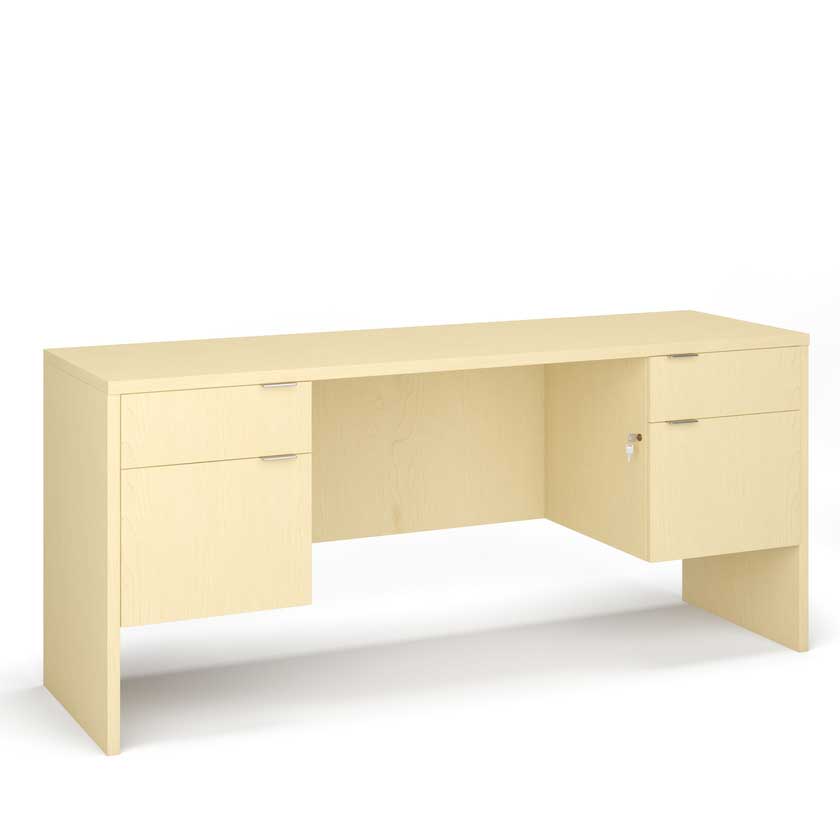 Desk with Box and File 3/4 Pedestals (72x30) - Office Desks - LM7230DP