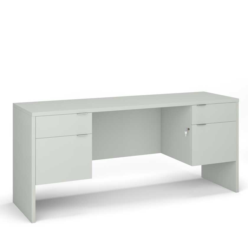 Desk with Box and File 3/4 Pedestals (72x36) - Office Desks - LM7236DP