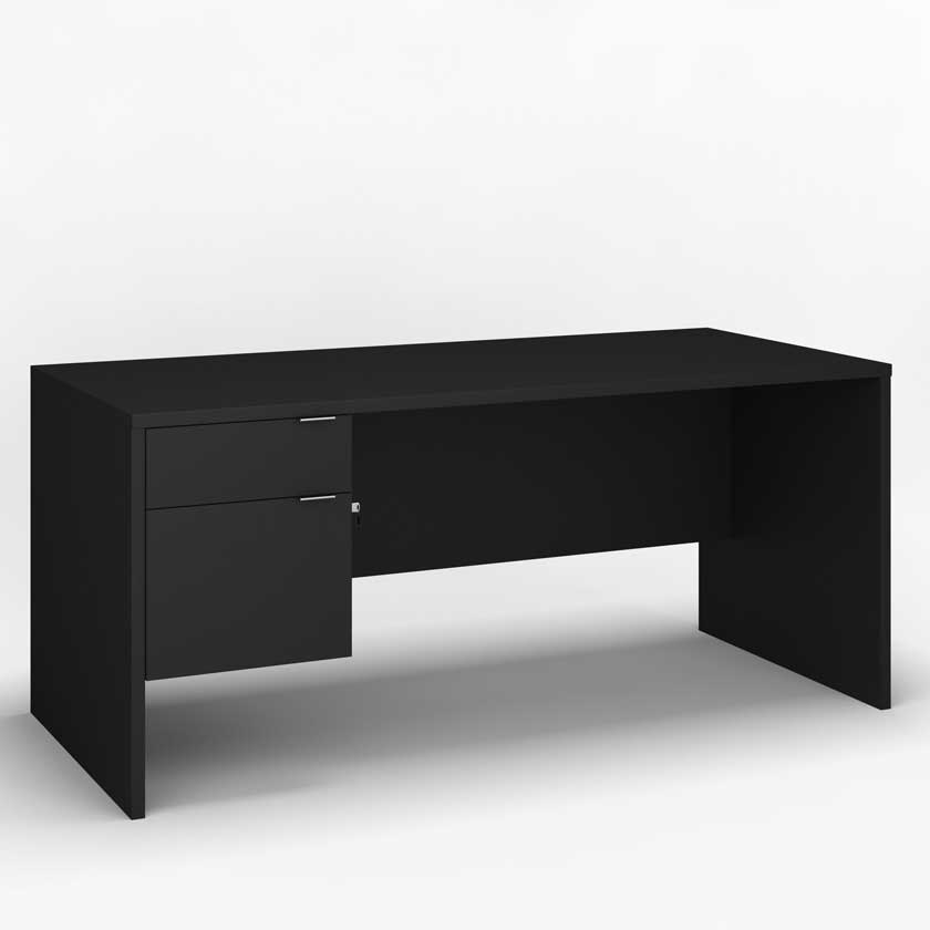 Desk with Left B/F 3/4 Pedestals (60x30) - Office Desks - LM6030-SL