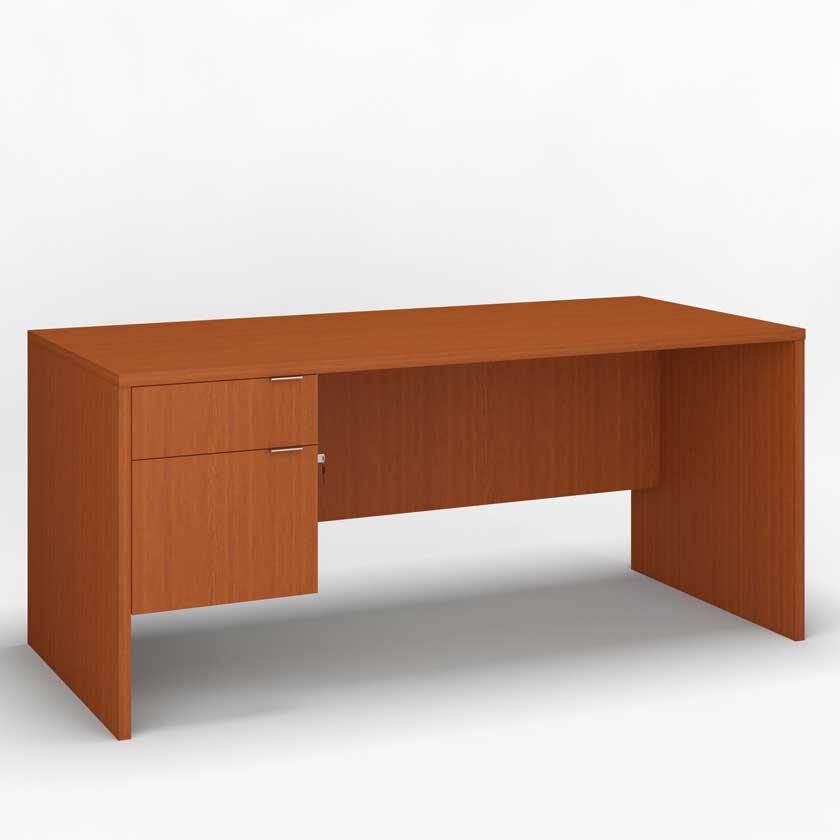 Desk with Left B/F 3/4 Pedestals (60x30) - Office Desks - LM6030-SL