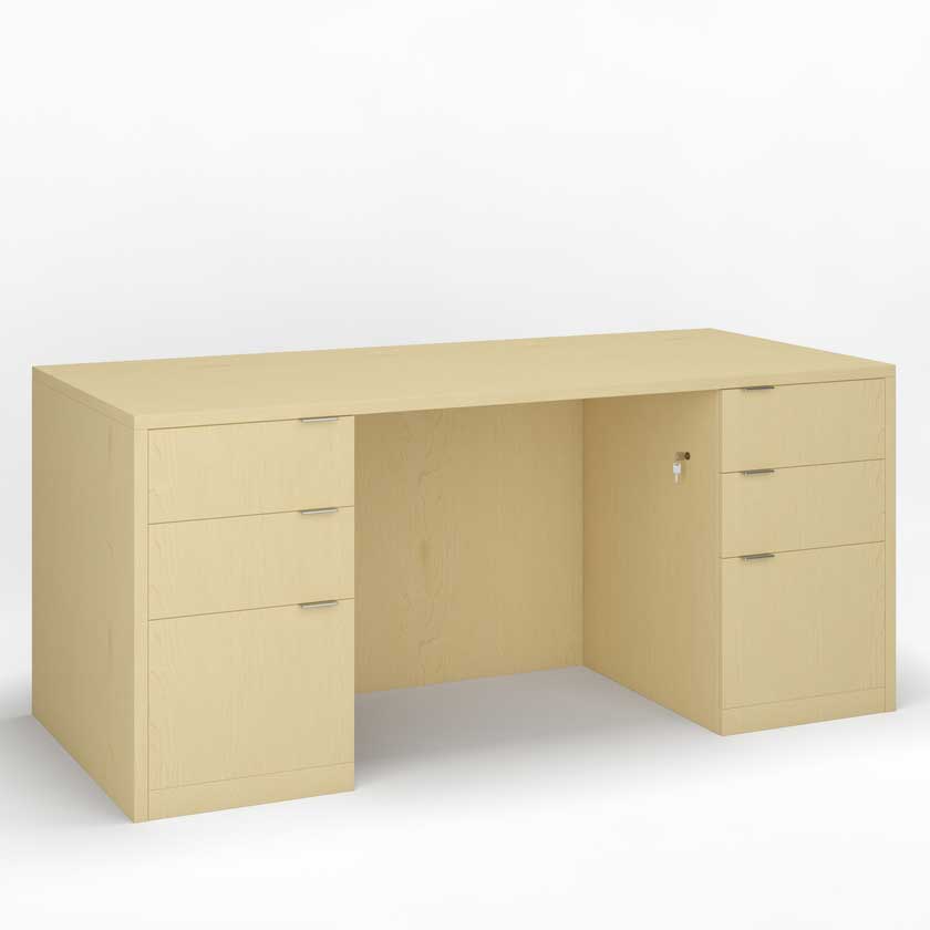 Executive Desk with Full Pedestals (60x30) - Office Desks - PLM6030DP