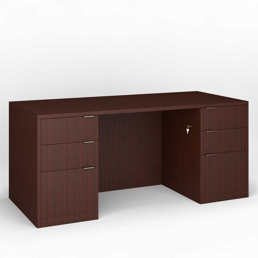 Executive Desk with Full Pedestals (60x30) - Office Desks - PLM6030DP