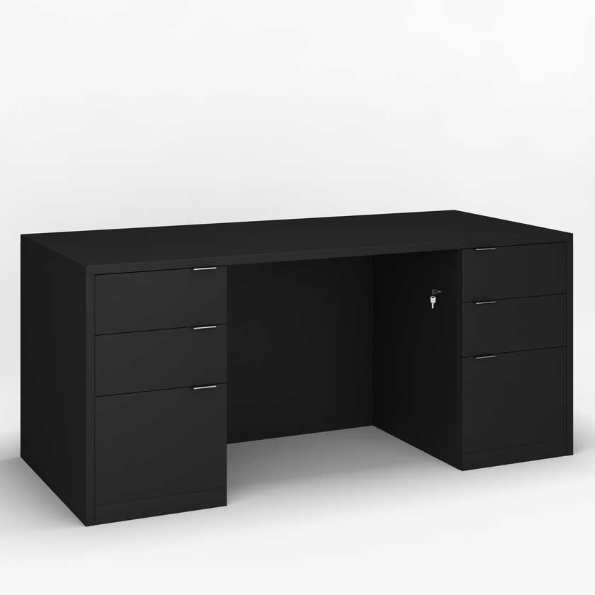 Executive Desk with Full Pedestals (66x30) - Office Desks - PLM6630DP