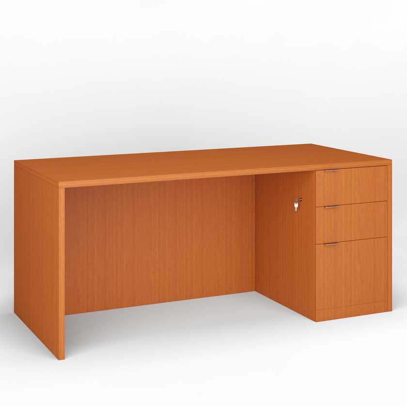 Executive Desk with Right B/B/F Pedestal (66x30) - Office Desks - PLM6630-SR