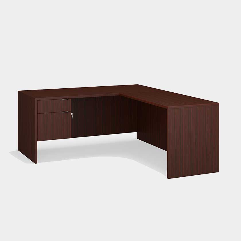 L-Shape Desk, with Single 3/4 Pedestal B/F (60x60x29) Left - Office Desks - LM6030-LM3020-LR