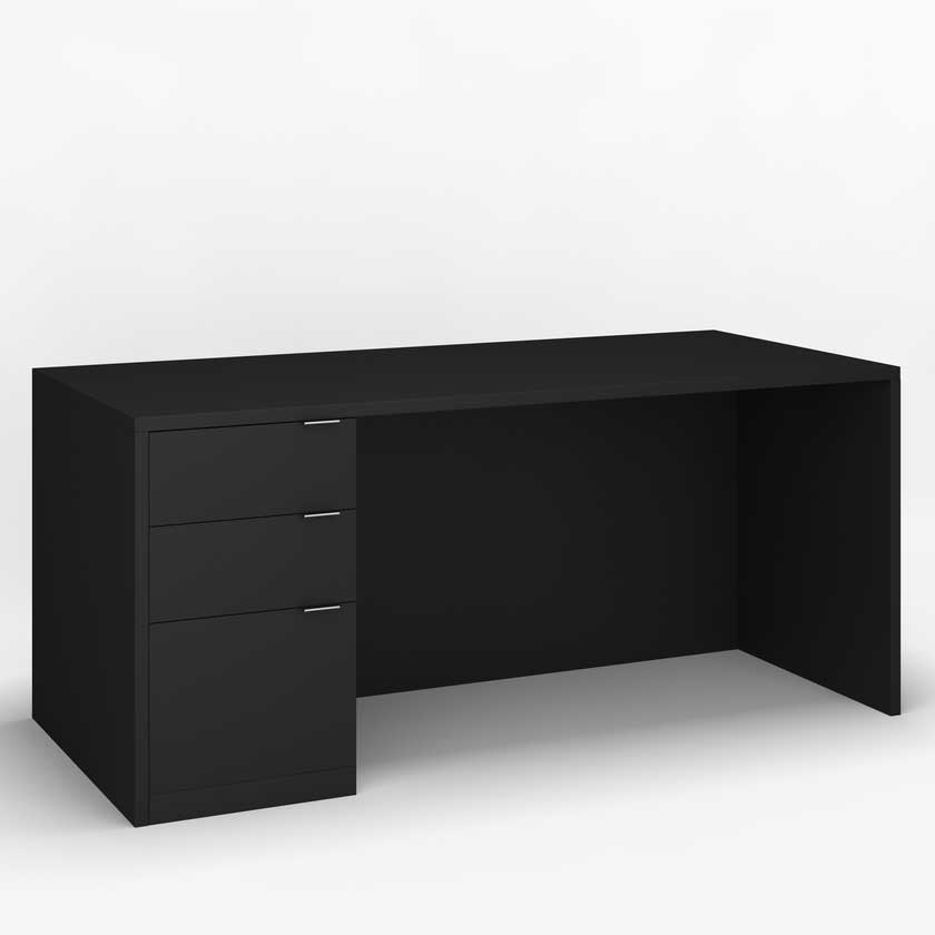 Sales Desk with Left B/B/F Pedestal (48x24) - Office Desks - PLM4824-SL