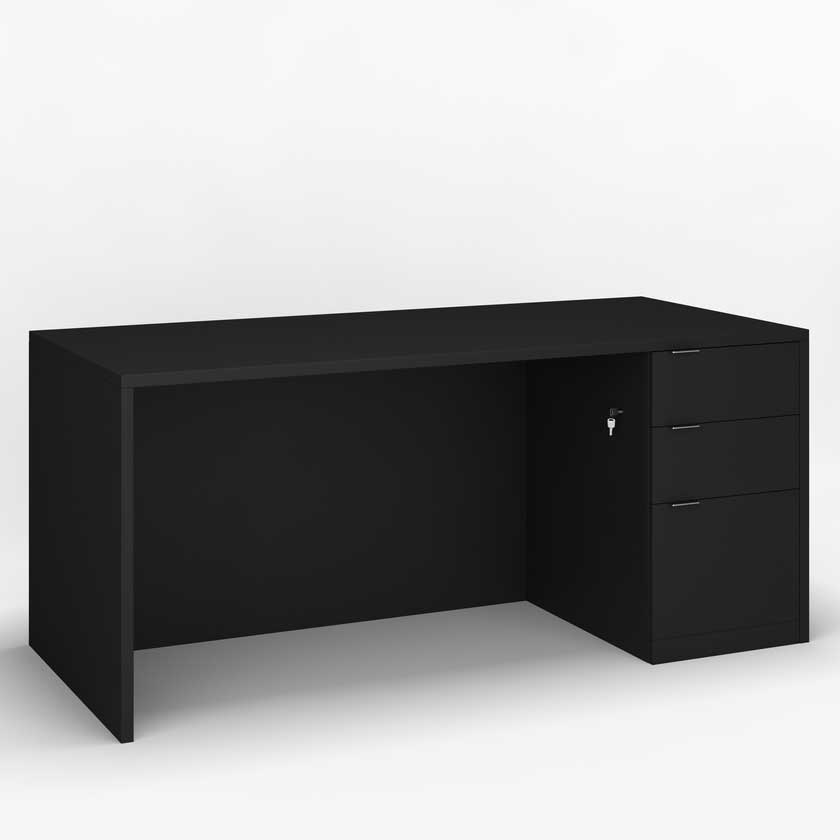 Sales Desk with Right B/B/F Pedestal (48x24) - Office Desks - PLM4824-SR