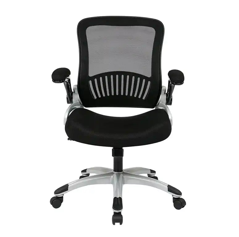 WorkSmart Screen Back and Bonded Leather Seat Managers Chair EM35206-EC3 - Office Desks - EM35206-EC3