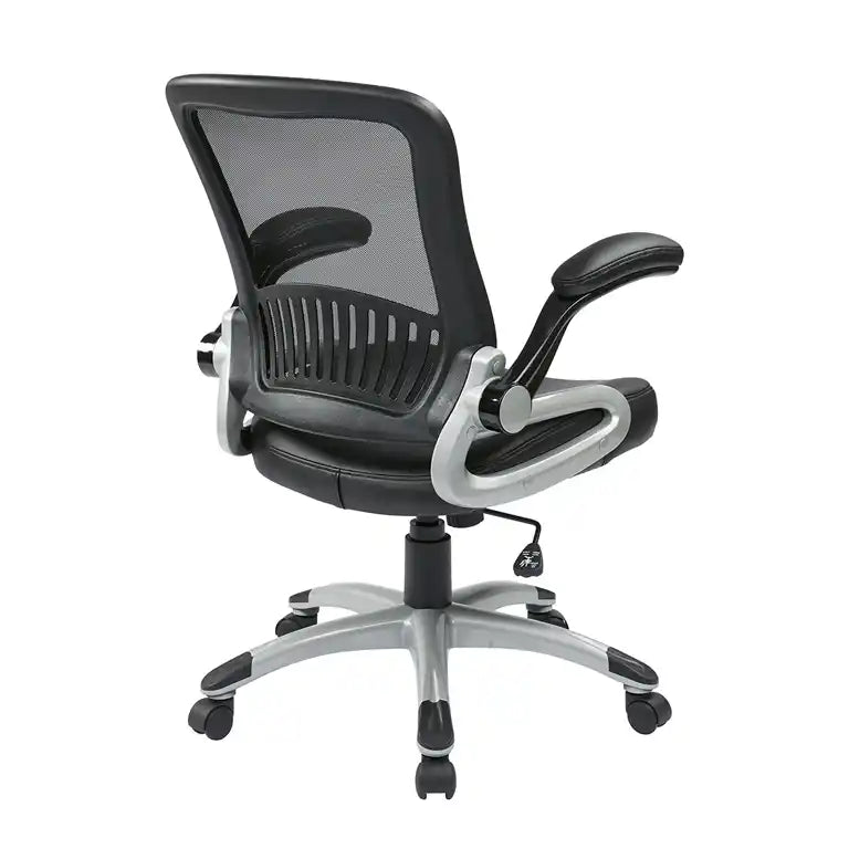 WorkSmart Screen Back and Bonded Leather Seat Managers Chair EM35206-EC3 - Office Desks - EM35206-EC3