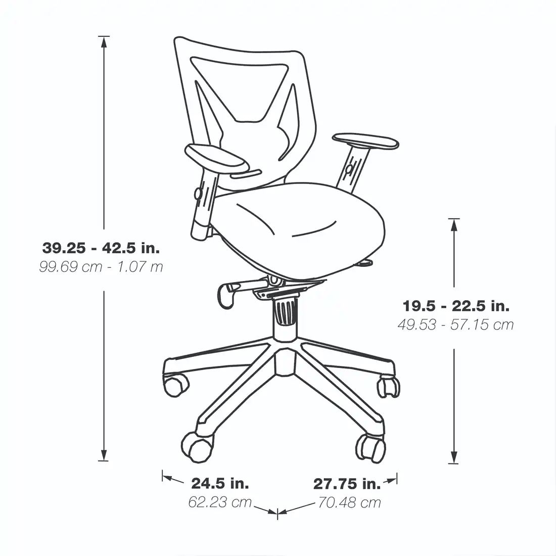 WorkSmart Screen Back Chair - EM98880-F3 - Functional Office Furniture - EM98880-F3